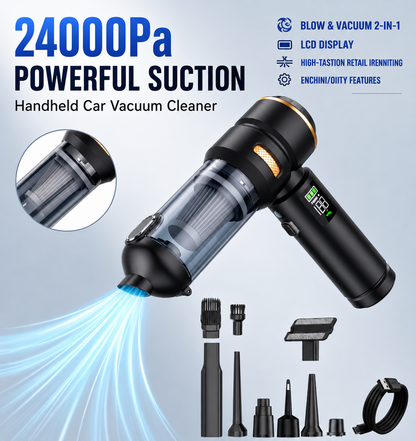 Car Vacuum Cleaner Cordless,24 000PA High Power Mini Vacuum Cleaner