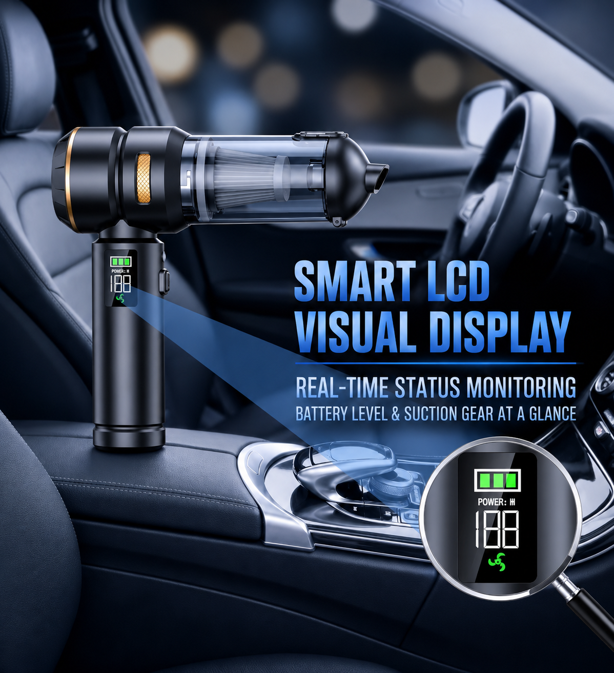 Car Vacuum Cleaner Cordless,24 000PA High Power Mini Vacuum Cleaner