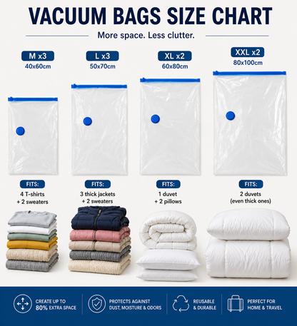 11-Piece Vacuum Storage Bag Set with Hand Pump