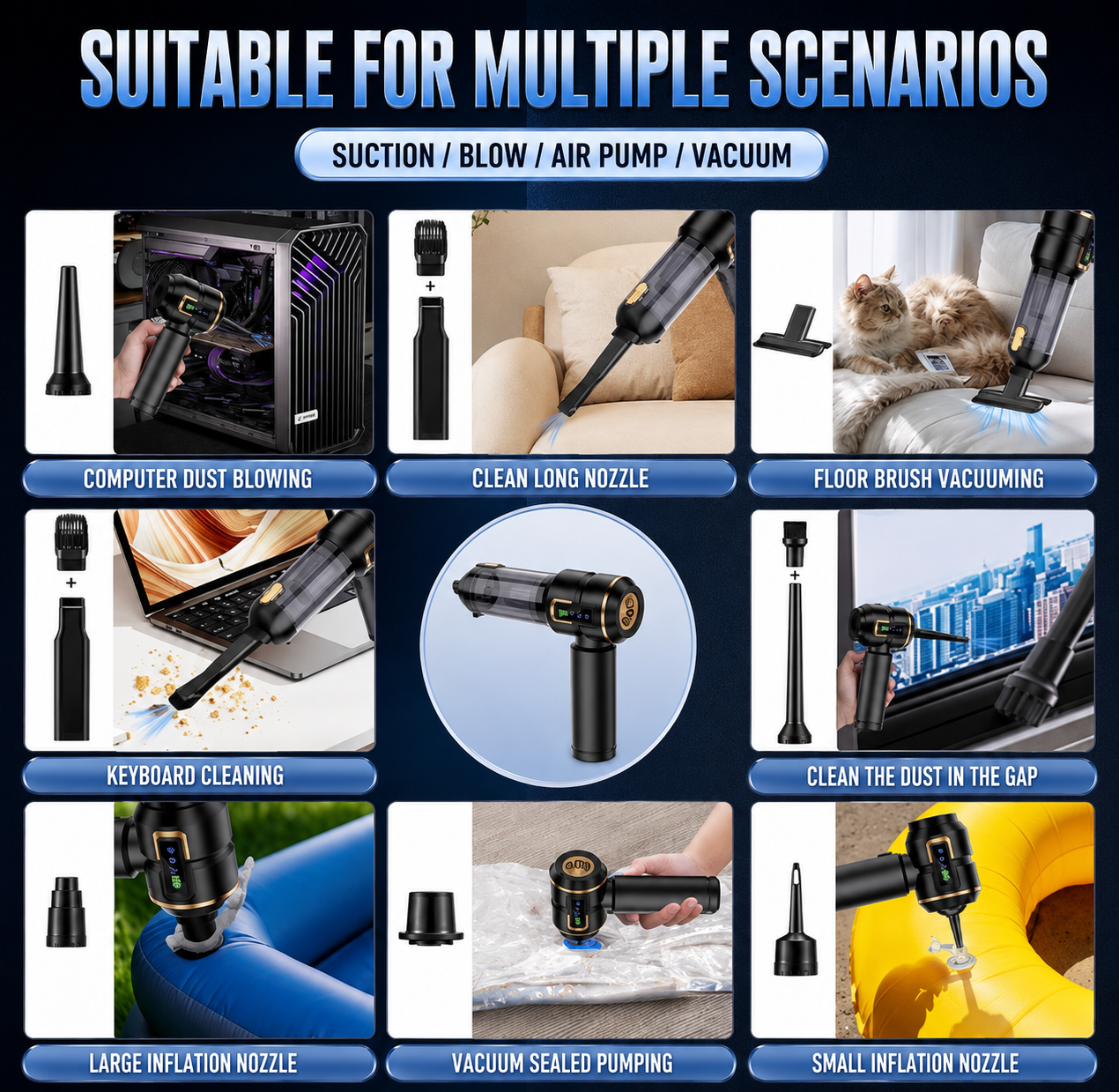 Car Vacuum Cleaner Cordless,24 000PA High Power Mini Vacuum Cleaner